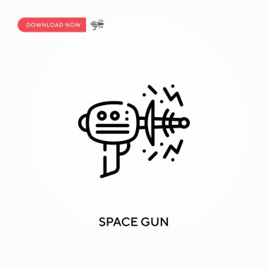 Uzay silahı basit vektör simgesi. Web sitesi veya mobil uygulama için modern, basit düz vektör çizimi