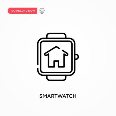 Smartwatch Basit vektör simgesi. Web sitesi veya mobil uygulama için modern, basit düz vektör çizimi