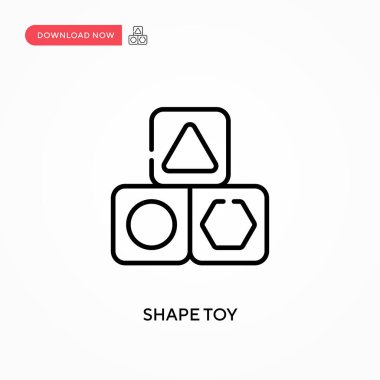 Şekil oyuncağı basit vektör simgesi. Web sitesi veya mobil uygulama için modern, basit düz vektör çizimi