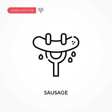 Sosis basit vektör simgesi. Web sitesi veya mobil uygulama için modern, basit düz vektör çizimi