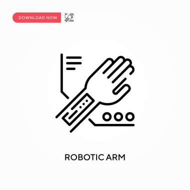 Robotik kol basit vektör simgesi. Web sitesi veya mobil uygulama için modern, basit düz vektör çizimi