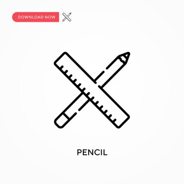 Kalem Basit vektör simgesi. Web sitesi veya mobil uygulama için modern, basit düz vektör çizimi