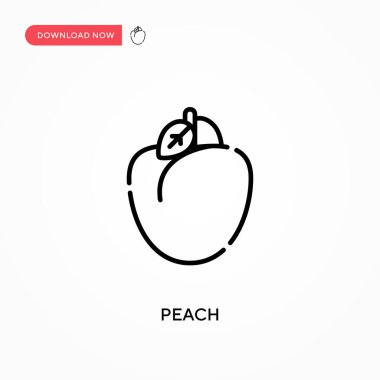 Şeftali Basit vektör simgesi. Web sitesi veya mobil uygulama için modern, basit düz vektör çizimi