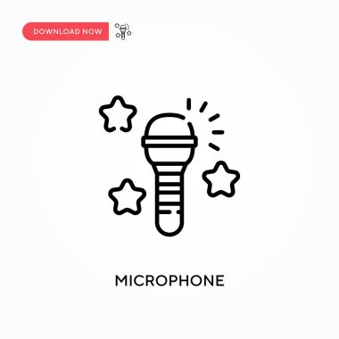Mikrofon basit vektör simgesi. Web sitesi veya mobil uygulama için modern, basit düz vektör çizimi