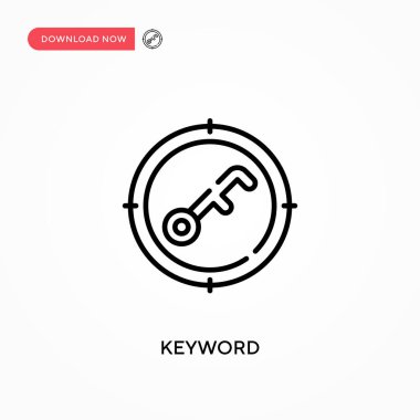 Anahtar kelime basit vektör simgesi. Web sitesi veya mobil uygulama için modern, basit düz vektör çizimi