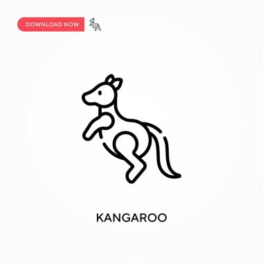 Kanguru Basit vektör simgesi. Web sitesi veya mobil uygulama için modern, basit düz vektör çizimi