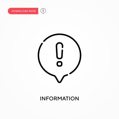 Bilgi basit vektör simgesi. Web sitesi veya mobil uygulama için modern, basit düz vektör çizimi