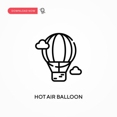 Sıcak hava balonu basit vektör simgesi. Web sitesi veya mobil uygulama için modern, basit düz vektör çizimi