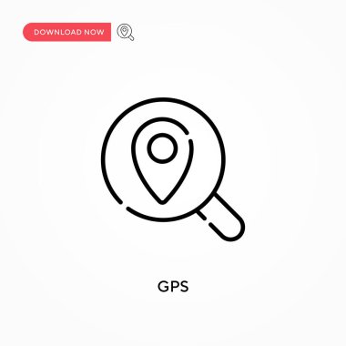 GPS basit vektör simgesi. Web sitesi veya mobil uygulama için modern, basit düz vektör çizimi
