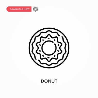 Donut Basit vektör simgesi. Web sitesi veya mobil uygulama için modern, basit düz vektör çizimi