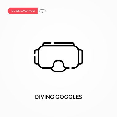 Dalış gözlükleri basit vektör simgesi. Web sitesi veya mobil uygulama için modern, basit düz vektör çizimi