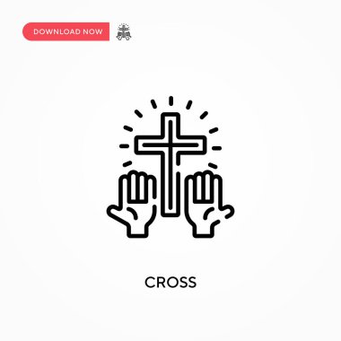 Çapraz Basit vektör simgesi. Web sitesi veya mobil uygulama için modern, basit düz vektör çizimi