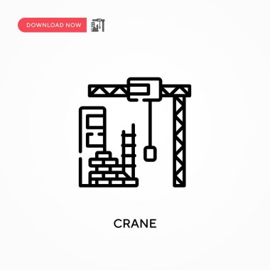 Crane Basit vektör simgesi. Web sitesi veya mobil uygulama için modern, basit düz vektör çizimi