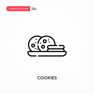 Kurabiyeler basit vektör simgesi. Web sitesi veya mobil uygulama için modern, basit düz vektör çizimi