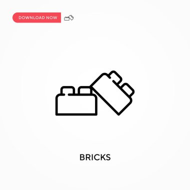 Tuğlalar basit vektör simgesi. Web sitesi veya mobil uygulama için modern, basit düz vektör çizimi