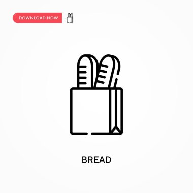 Ekmek Basit vektör simgesi. Web sitesi veya mobil uygulama için modern, basit düz vektör çizimi