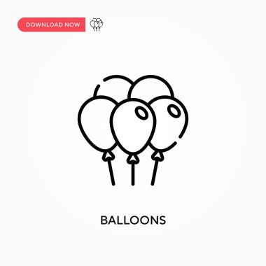 Balonlar basit vektör simgesi. Web sitesi veya mobil uygulama için modern, basit düz vektör çizimi
