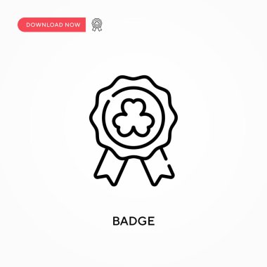 Rozet Basit vektör simgesi. Web sitesi veya mobil uygulama için modern, basit düz vektör çizimi