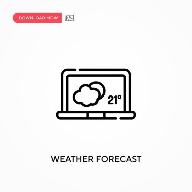 Hava tahmini basit vektör simgesi. Web sitesi veya mobil uygulama için modern, basit düz vektör çizimi