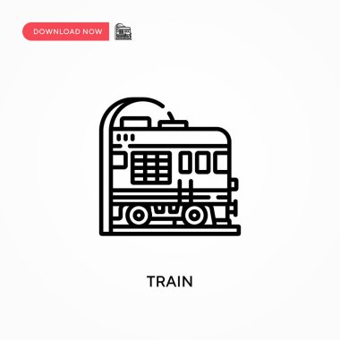 Basit Tren vektör simgesi. Web sitesi veya mobil uygulama için modern, basit düz vektör çizimi