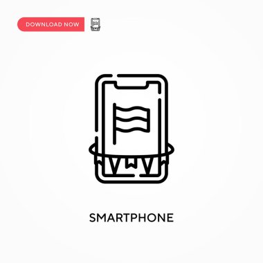 Akıllı telefon basit vektör simgesi. Web sitesi veya mobil uygulama için modern, basit düz vektör çizimi