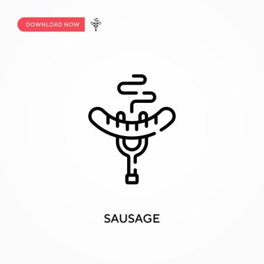 Sosis basit vektör simgesi. Web sitesi veya mobil uygulama için modern, basit düz vektör çizimi