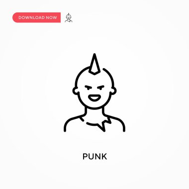 Punk Basit vektör simgesi. Web sitesi veya mobil uygulama için modern, basit düz vektör çizimi