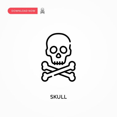 Kafatası Basit vektör simgesi. Web sitesi veya mobil uygulama için modern, basit düz vektör çizimi