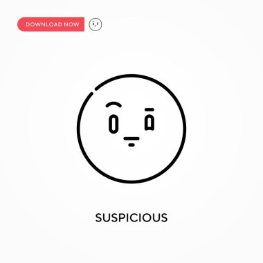 Şüpheli Basit vektör simgesi. Web sitesi veya mobil uygulama için modern, basit düz vektör çizimi