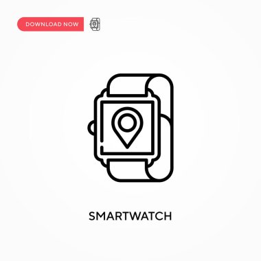 Smartwatch Basit vektör simgesi. Web sitesi veya mobil uygulama için modern, basit düz vektör çizimi
