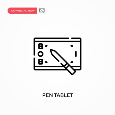 Kalem tableti Basit vektör simgesi. Web sitesi veya mobil uygulama için modern, basit düz vektör çizimi