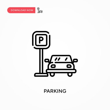 Basit vektör simgesi park ediliyor. Web sitesi veya mobil uygulama için modern, basit düz vektör çizimi