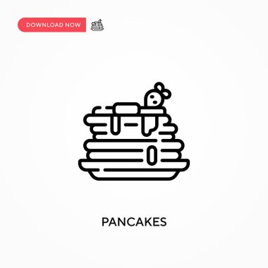 Pankek basit vektör simgesi. Web sitesi veya mobil uygulama için modern, basit düz vektör çizimi