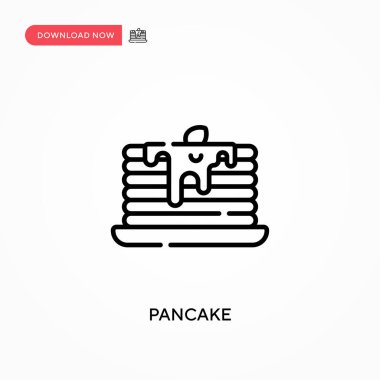 Pancake Basit vektör simgesi. Web sitesi veya mobil uygulama için modern, basit düz vektör çizimi