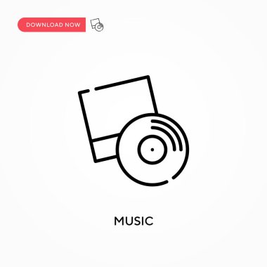 Müzik basit vektör simgesi. Web sitesi veya mobil uygulama için modern, basit düz vektör çizimi