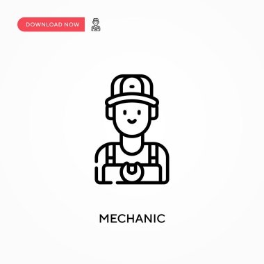 Basit mekanik vektör simgesi. Web sitesi veya mobil uygulama için modern, basit düz vektör çizimi