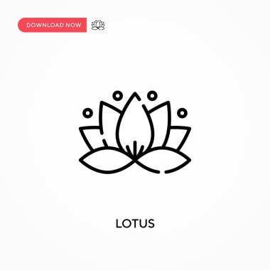 Lotus Basit vektör simgesi. Web sitesi veya mobil uygulama için modern, basit düz vektör çizimi