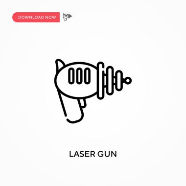 Lazer silahı basit vektör ikonu. Web sitesi veya mobil uygulama için modern, basit düz vektör çizimi