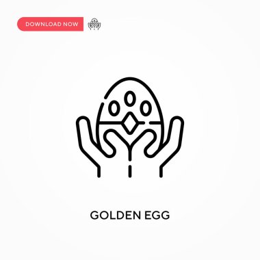 Altın yumurta basit vektör ikonu. Web sitesi veya mobil uygulama için modern, basit düz vektör çizimi