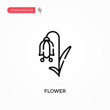 Çiçek Basit vektör simgesi. Web sitesi veya mobil uygulama için modern, basit düz vektör çizimi