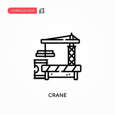 Crane Basit vektör simgesi. Web sitesi veya mobil uygulama için modern, basit düz vektör çizimi