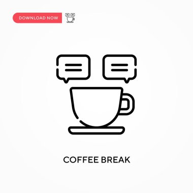 Kahve molası basit vektör ikonu. Web sitesi veya mobil uygulama için modern, basit düz vektör çizimi