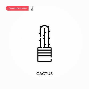 Kaktüs basit vektör simgesi. Web sitesi veya mobil uygulama için modern, basit düz vektör çizimi