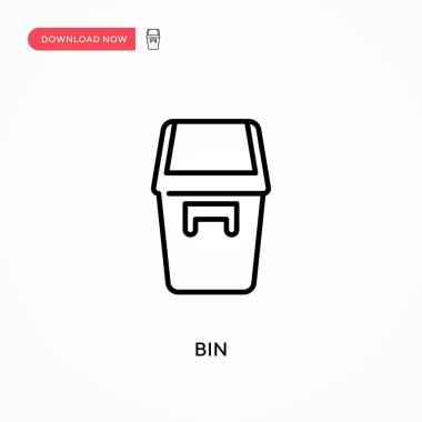 Bin basit vektör simgesi. Web sitesi veya mobil uygulama için modern, basit düz vektör çizimi