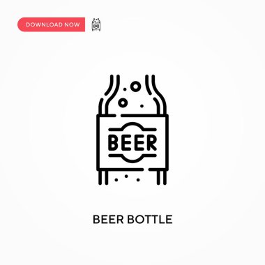 Bira şişesi. Basit vektör ikonu. Web sitesi veya mobil uygulama için modern, basit düz vektör çizimi