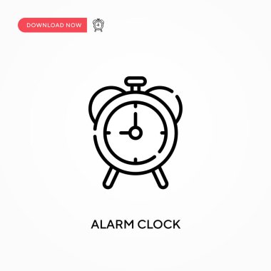 Alarm saati basit vektör simgesi. Web sitesi veya mobil uygulama için modern, basit düz vektör çizimi