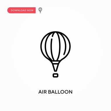 Hava balonu basit vektör simgesi. Web sitesi veya mobil uygulama için modern, basit düz vektör çizimi