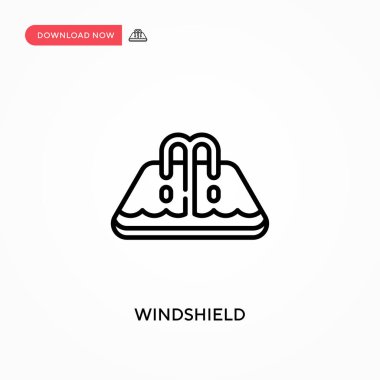 Ön cam basit vektör simgesi. Web sitesi veya mobil uygulama için modern, basit düz vektör çizimi