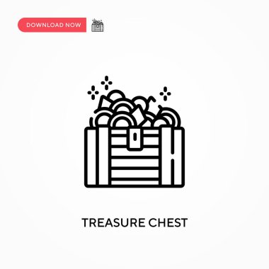 Hazine sandığı basit vektör simgesi. Web sitesi veya mobil uygulama için modern, basit düz vektör çizimi