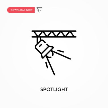 Spotlight Basit vektör simgesi. Web sitesi veya mobil uygulama için modern, basit düz vektör çizimi